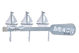 DKD Home Decor Perchero de Pared Remo Azul y Blanco