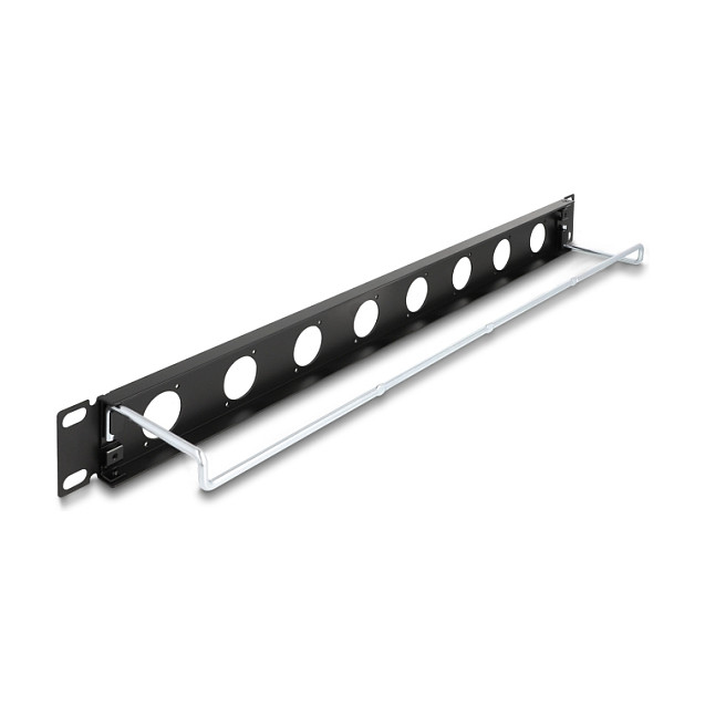 DeLOCK Panel de conexión D-Type 8 Puertos, Montaje en Rack 1U 19 pulgadas (44 mm Profundidad, 78.1 mm Ancho, Negro, Metal)