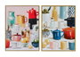 DKD Home Decor Cuadro Lienzo MDF 30x40 Tazas Surtido de 2
