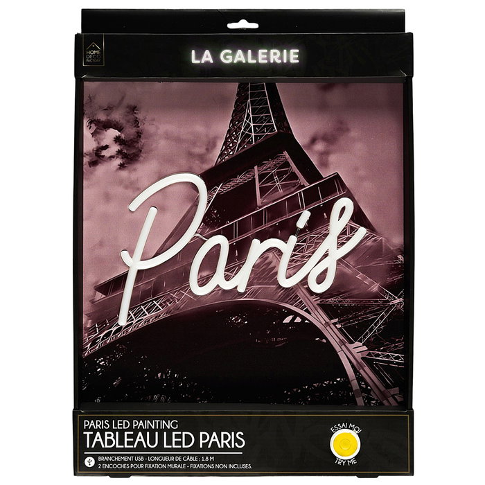 Home Deco Factory Cuadro Neón LED París 30x40 cm