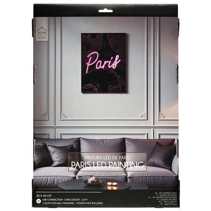 Home Deco Factory Cuadro Neón LED París 30x40 cm
