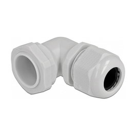DeLOCK Prensaestopas en ángulo de 90° PG21 gris