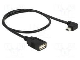 DeLOCK 83356 Cable USB Mini-USB A angulado a USB 2.0-A hembra 50 cm