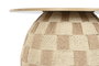 DKD Home Decor Mesa Auxiliar Escandinava, de Fibra y Madera en Color Natural, Dimensiones 60 x 48 x 60 cm