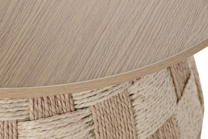 DKD Home Decor Mesa Auxiliar Escandinava, de Fibra y Madera en Color Natural, Dimensiones 60 x 48 x 60 cm DKD Home Decor Mesa Auxiliar Escandinava, de Fibra y Madera en Color Natural, Dimensiones 60 x 48 x 60 cm