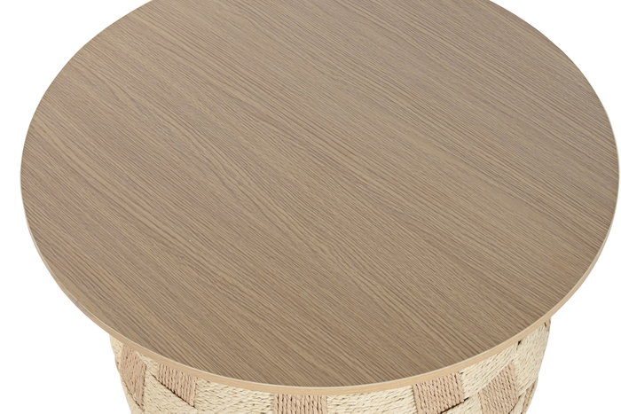 DKD Home Decor Mesa Auxiliar Escandinava, de Fibra y Madera en Color Natural, Dimensiones 60 x 48 x 60 cm DKD Home Decor Mesa Auxiliar Escandinava, de Fibra y Madera en Color Natural, Dimensiones 60 x 48 x 60 cm