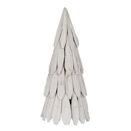 Figura Árbol Blanco Madera Paulonia 28 X 28 X 62 cm
