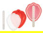 Leknes Molde Helado Fresa 100ml, Plástico Rojo, 9.6x3.5x14.3 cm (Set de 24)
