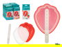 Leknes Molde Helado Fresa 100ml, Plástico Rojo, 9.6x3.5x14.3 cm (Set de 24)