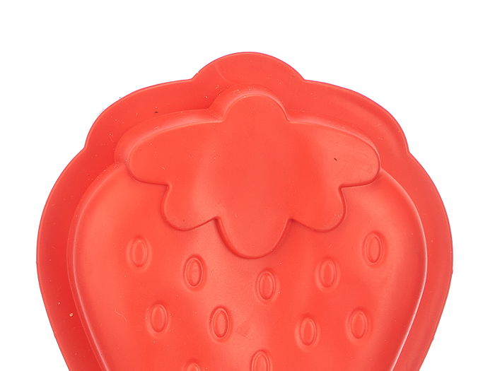 Leknes Molde Helado Fresa 100ml, Plástico Rojo, 9.6x3.5x14.3 cm (Set de 24)