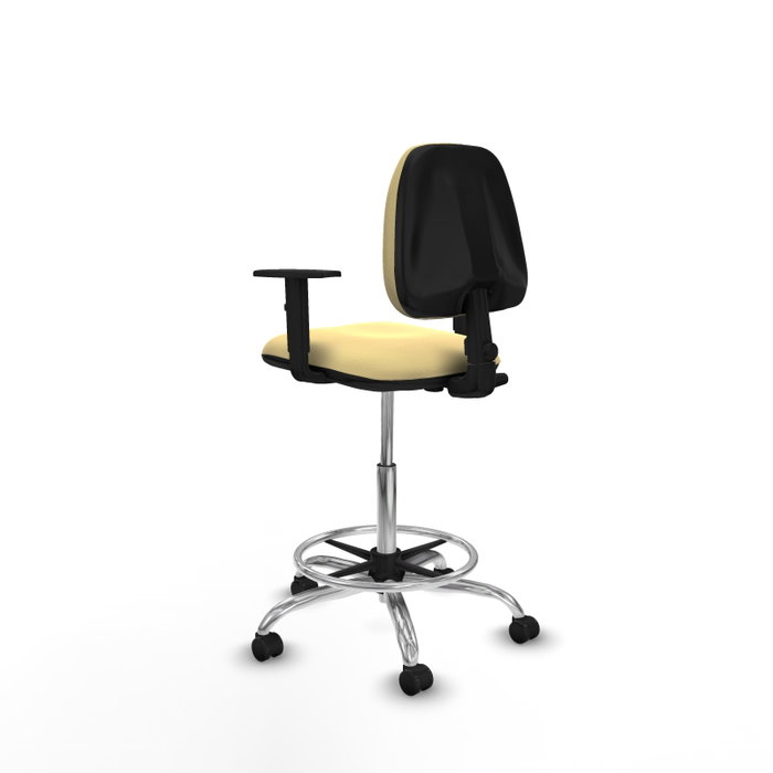 PIQUERAS Y CRESPO Taburete Isso CP similpiel crema con brazos 1D PIQUERAS Y CRESPO Taburete Isso CP similpiel crema con brazos 1D