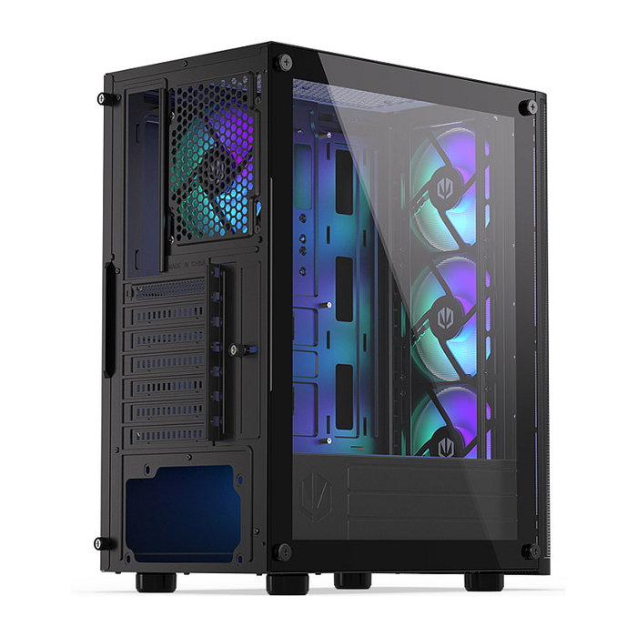 Endorfy Ventum 200 ARGB Full Tower PC Gaming Negro Cristal Templado USB 2.0