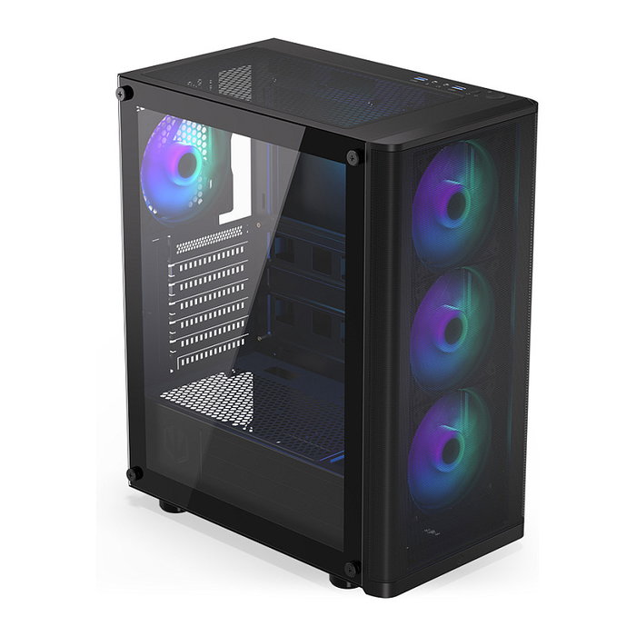 Endorfy Ventum 200 ARGB Full Tower PC Gaming Negro Cristal Templado USB 2.0