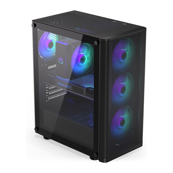 Endorfy Ventum 200 ARGB Full Tower PC Gaming Negro Cristal Templado USB 2.0