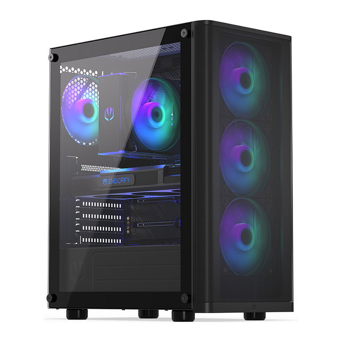 Endorfy Ventum 200 ARGB Full Tower PC Gaming Negro Cristal Templado USB 2.0