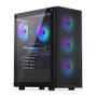 Endorfy Ventum 200 ARGB Full Tower PC Gaming Negro Cristal Templado USB 2.0