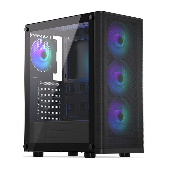 Endorfy Ventum 200 ARGB Full Tower PC Gaming Negro Cristal Templado USB 2.0