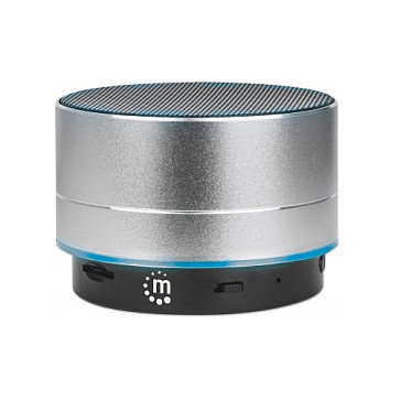 MANHATTAN Altavoz Bluetooth LED Metálico con Luz de Colores, Controles, Puerto USB-A, Ranura MicroSD, Jack 3.5mm, Plateado MANHATTAN Altavoz Bluetooth LED Metálico con Luz de Colores, Controles, Puerto USB-A, Ranura MicroSD, Jack 3.5mm, Plateado