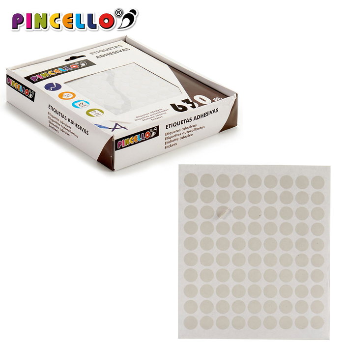 Pincello Etiquetas Adhesivas Diam 13 mm 7 Páginas (Set de 120)