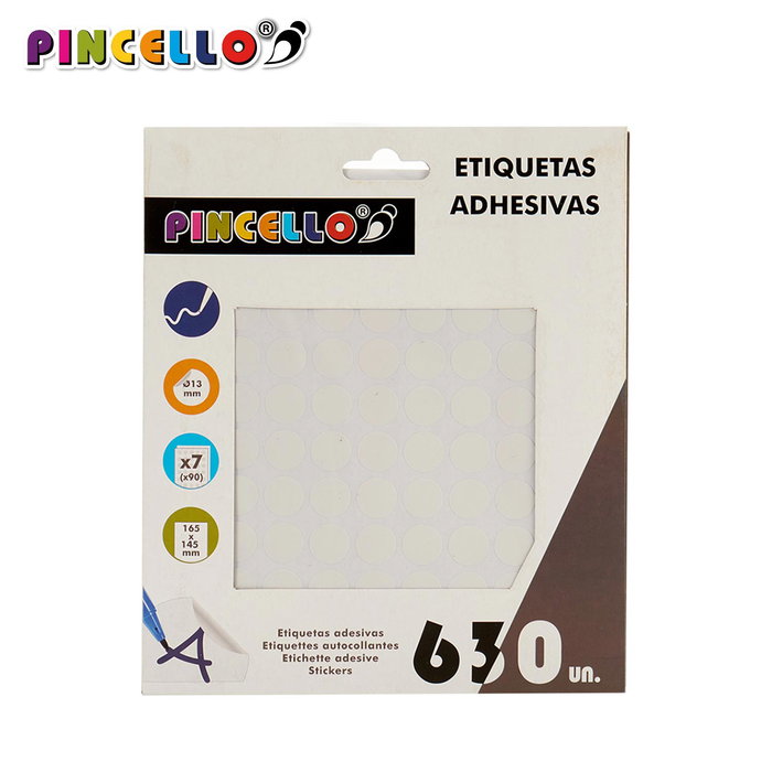 Pincello Etiquetas Adhesivas Diam 13 mm 7 Páginas (Set de 120)