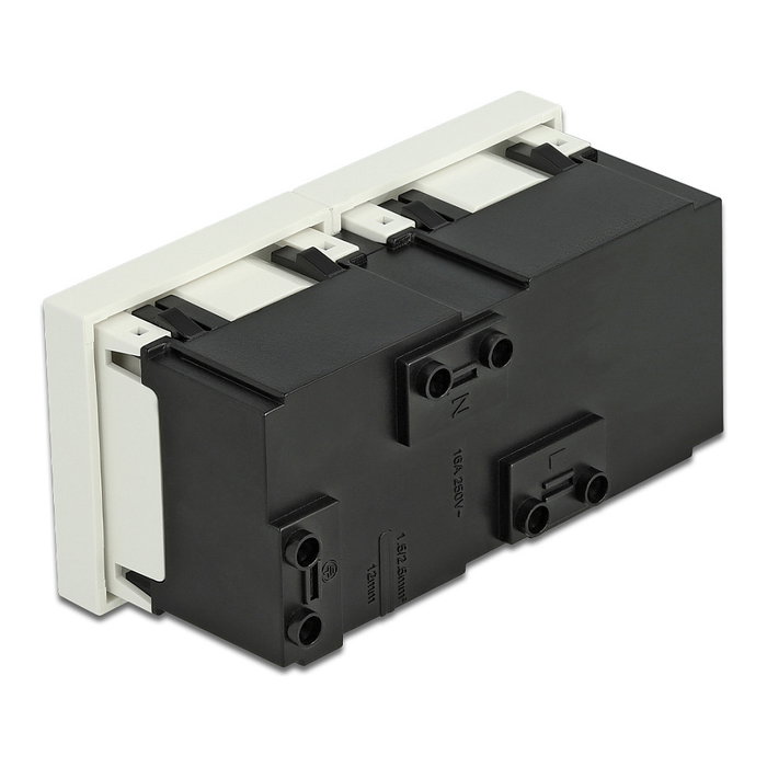 DeLOCK Tomacorriente Easy 45 de 2 vías con disposición de 45°