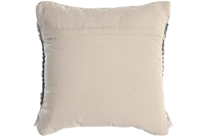 DKD Home Decor Cojin Estilo Boho 45 x 10 x 45 cm Azul Blanco