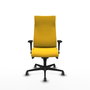 PIQUERAS Y CRESPO Sillón Albacete con Mecanismo Sincro, Similpiel Amarillo, Brazos 1D