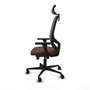 PIQUERAS Y CRESPO Silla de oficina Cilanco con mecanismo Sincro, Tela Marrón oscuro y Malla Gris
