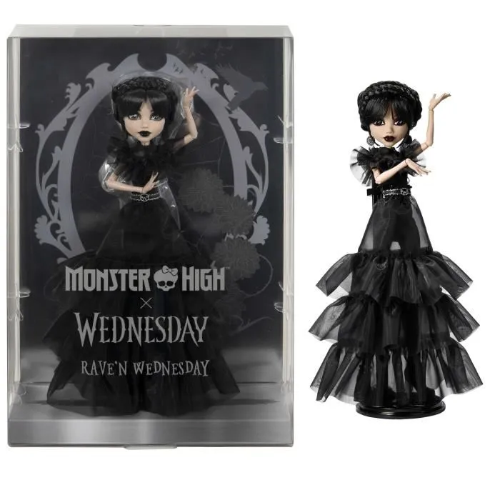 Monster High Muñeca Miércoles Wednesday Vestido Rave'N HXJ03 Monster High Muñeca Miércoles Wednesday Vestido Rave'N HXJ03