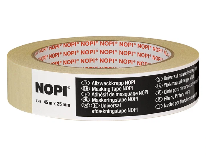 Tesa Cinta adhesiva de papel para pintar NOPI 4349, 45 m x 50 mm, enmascarado y sujeción general