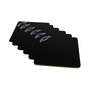 Hermia PLT0193 Juego de SalvaManteles Elegantes 6 Piezas, MDF y Madera, Negro, 27x25x0.3 Pulgadas