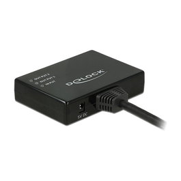 DeLOCK 87700 HDMI Splitter 1 Entrada a 2 Salidas 4K 3840 x 2160, Cable 0.6 m, Negro