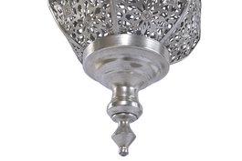 DKD Home Decor Lámpara de Techo Arabe Plateada, Metal, E27, Dimensiones 28 x 28 x 140 cm