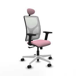 PIQUERAS Y CRESPO Silla de oficina Motilla Rosa con respaldo de malla Blanco