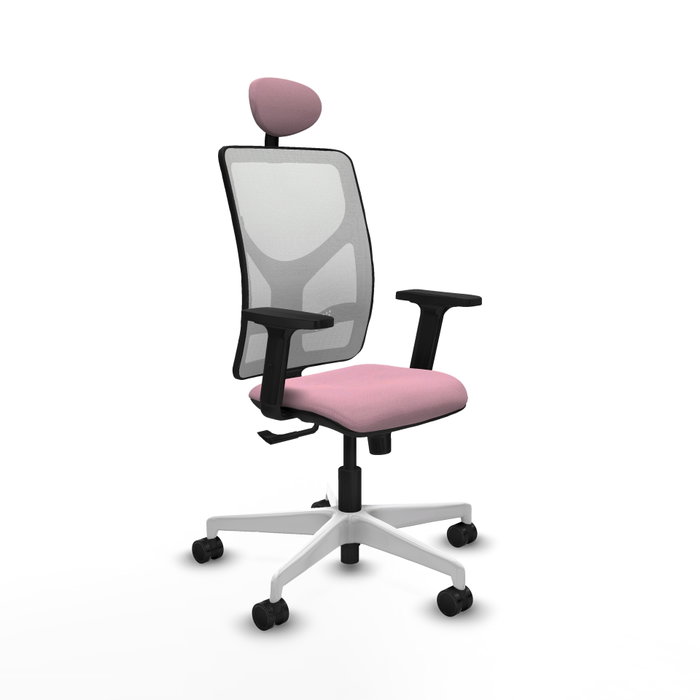 PIQUERAS Y CRESPO Silla de oficina Motilla Rosa con respaldo de malla Blanco PIQUERAS Y CRESPO Silla de oficina Motilla Rosa con respaldo de malla Blanco