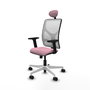 PIQUERAS Y CRESPO Silla de oficina Motilla Rosa con respaldo de malla Blanco