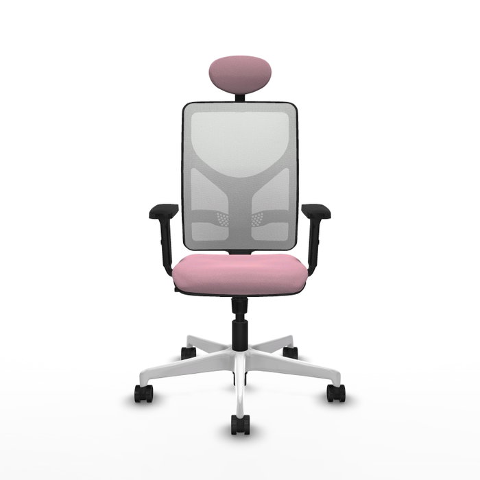 PIQUERAS Y CRESPO Silla de oficina Motilla Rosa con respaldo de malla Blanco PIQUERAS Y CRESPO Silla de oficina Motilla Rosa con respaldo de malla Blanco