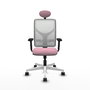 PIQUERAS Y CRESPO Silla de oficina Motilla Rosa con respaldo de malla Blanco