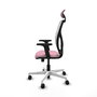 PIQUERAS Y CRESPO Silla de oficina Motilla Rosa con respaldo de malla Blanco