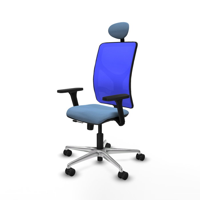 PIQUERAS Y CRESPO Silla de oficina Motilla Azul cielo y Azul con mecanismo Sincro/Traslack