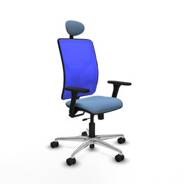 PIQUERAS Y CRESPO Silla de oficina Motilla Azul cielo y Azul con mecanismo Sincro/Traslack