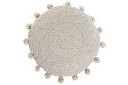 DKD Home Decor Cojin Romantico Crudo Algodon Bordado 45 x 10 x 45 cm (2 Unidades)