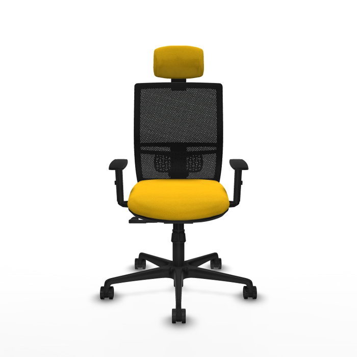 PIQUERAS Y CRESPO Silla de oficina Yunquera con mecanismo Sincro, Amarillo y Negro PIQUERAS Y CRESPO Silla de oficina Yunquera con mecanismo Sincro, Amarillo y Negro