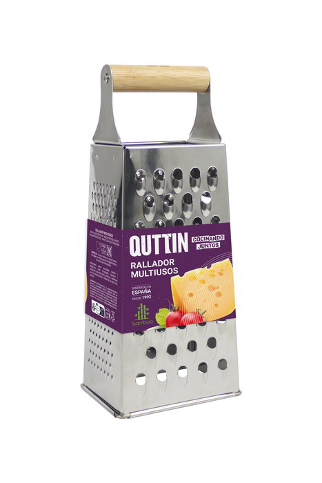 Inde Rallador Multiusos Asa Bambú 21.5 cm Qutti Inde (24 Unidades)