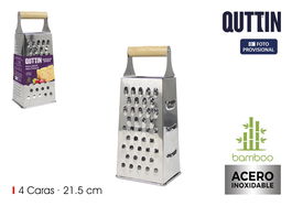 Inde Rallador Multiusos Asa Bambú 21.5 cm Qutti Inde (24 Unidades)
