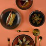 Summa Magma Set de 6 platos hondos de porcelana blanca decorada de 28 cm