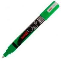 Uni-Ball Marcador De Tiza Líquida Chalk PWE-5 M Verde Flúor para Pizarras y Vidrio - Borrable en Húmedo