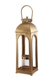 DKD Home Decor Farola Vintage Dorada de Aluminio y Cristal, 17 x 17 x 78 cm