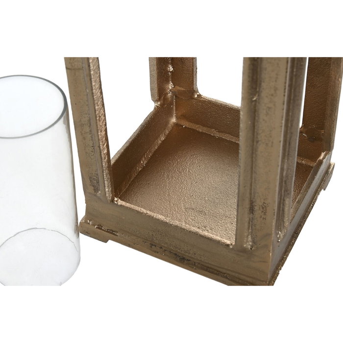 DKD Home Decor Farola de Aluminio y Cristal Dorado 17x17x78 cm DKD Home Decor Farola de Aluminio y Cristal Dorado 17x17x78 cm