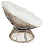 Home Deco Factory Butaca Giratoria Cancún Blanca Acolchada Cómoda para Jardín o Terraza 96x86x77 cm